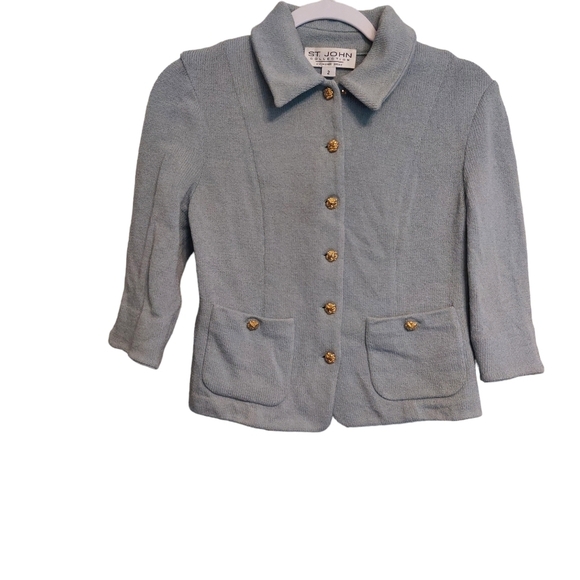 St. John Light Blue Cardigan Sweater - Picture 2 of 6